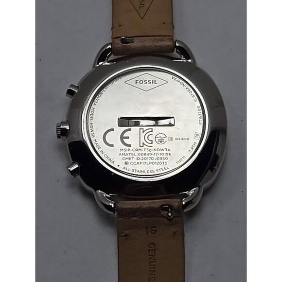 Fossil Q Hybrid Womens Silver White Dial Tan Leather Smartwatch New Battery - Picture 12 of 12
